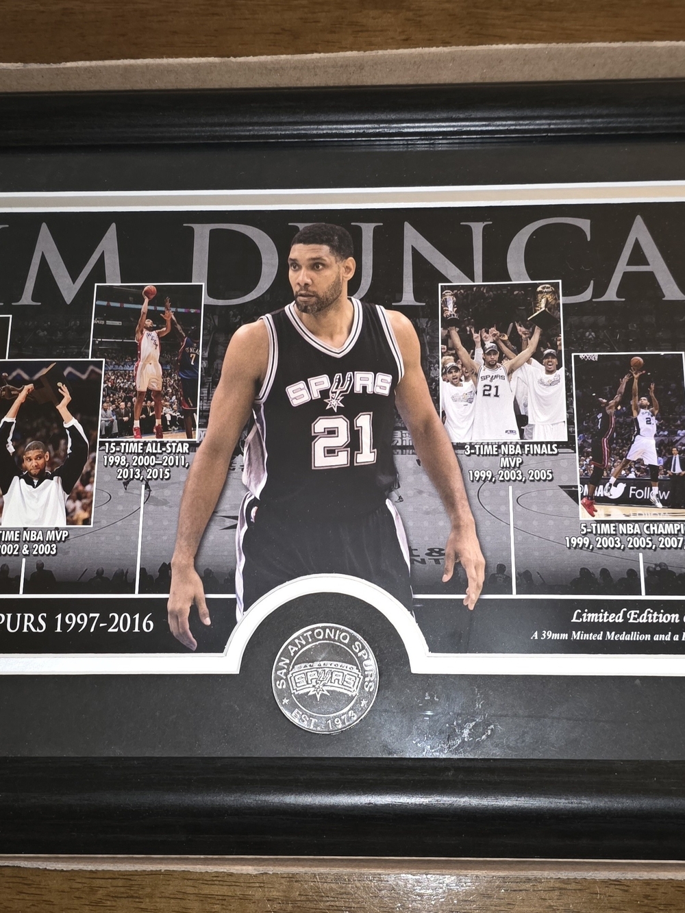 Framed Black Spurs Team Tribute Wall Art